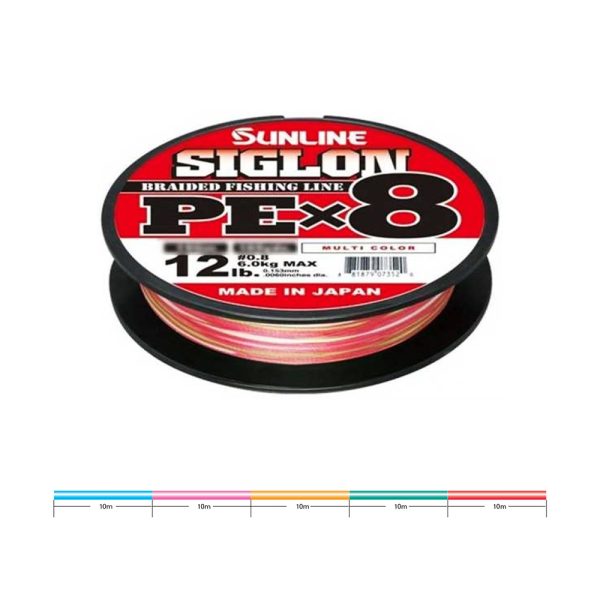 Sunline Siglon Braided Fishing Line x8 150m Multicolor
