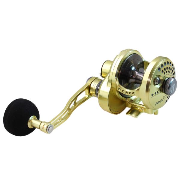 NEXT HD Overhead Jigging Reel Lever Drag – Gold / Gunsmoke